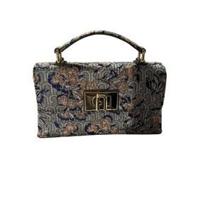 Furla 1927 Mini Top Handle Bag – Metallic Jacquard Floral